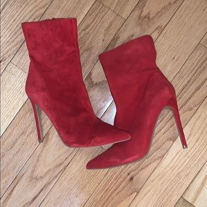 red suede boots
